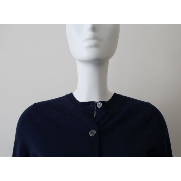 Sacai Luck Pleated Insert Cardigan Navy Size 1 (S) - Picture 4 of 13